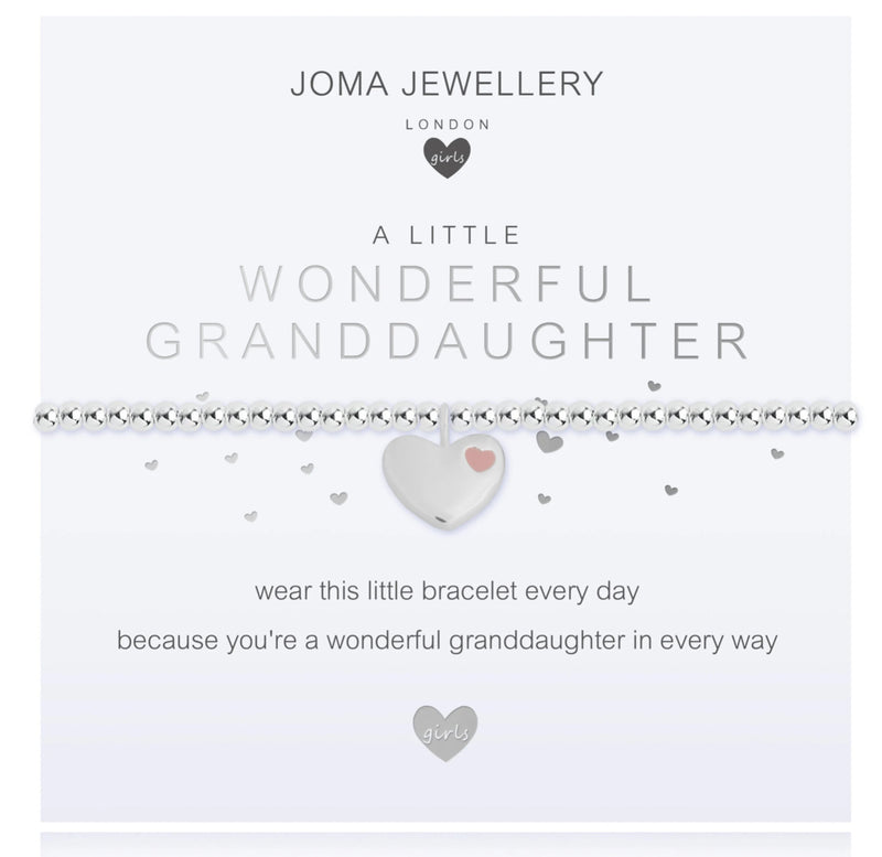 Joma jewellery Children’s a little wonderful granddaughter bracelet