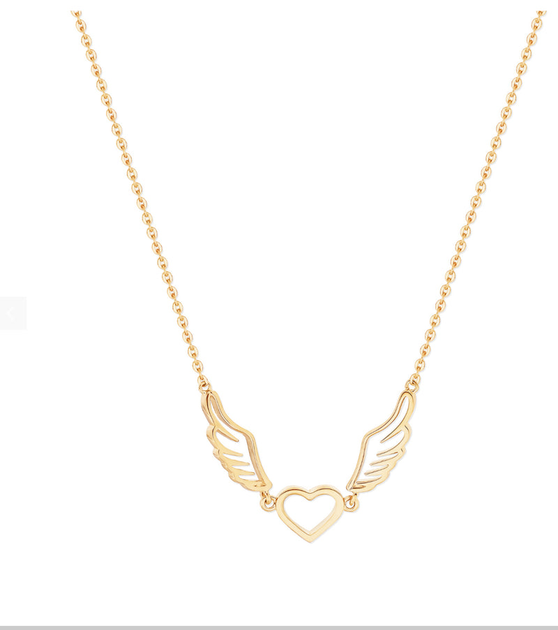 Tipperary Crystal Angel Wings Heart Pendant Gold 167742