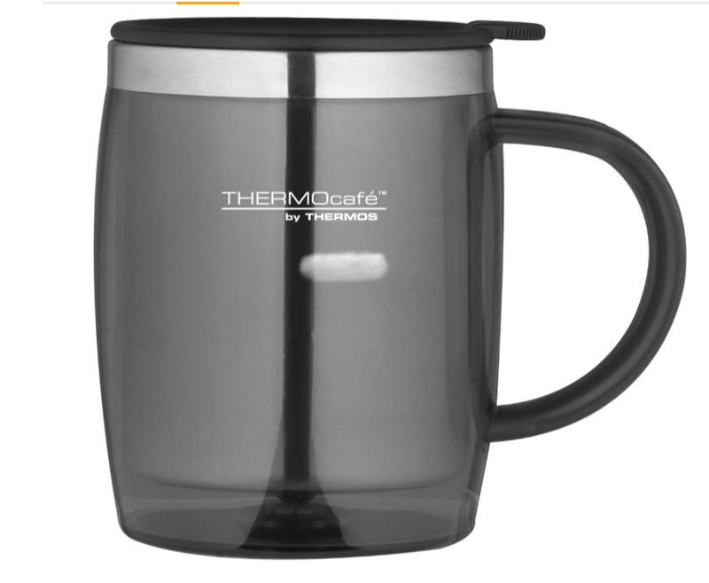 Thermos Thermo Cafe Gun Metal Translucent Insulated Desk Mug