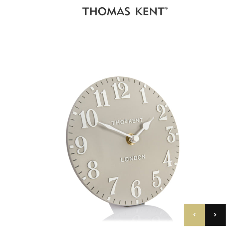 Thomas Kent 6” Arabic mantel Clock - Sand