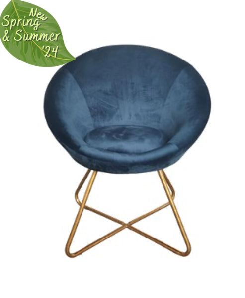 Straits Blue Velvet Cocktail Chair