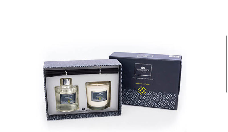 NewGrange Luxury Lemon grass   Fragranced Candle & Diffuser Set