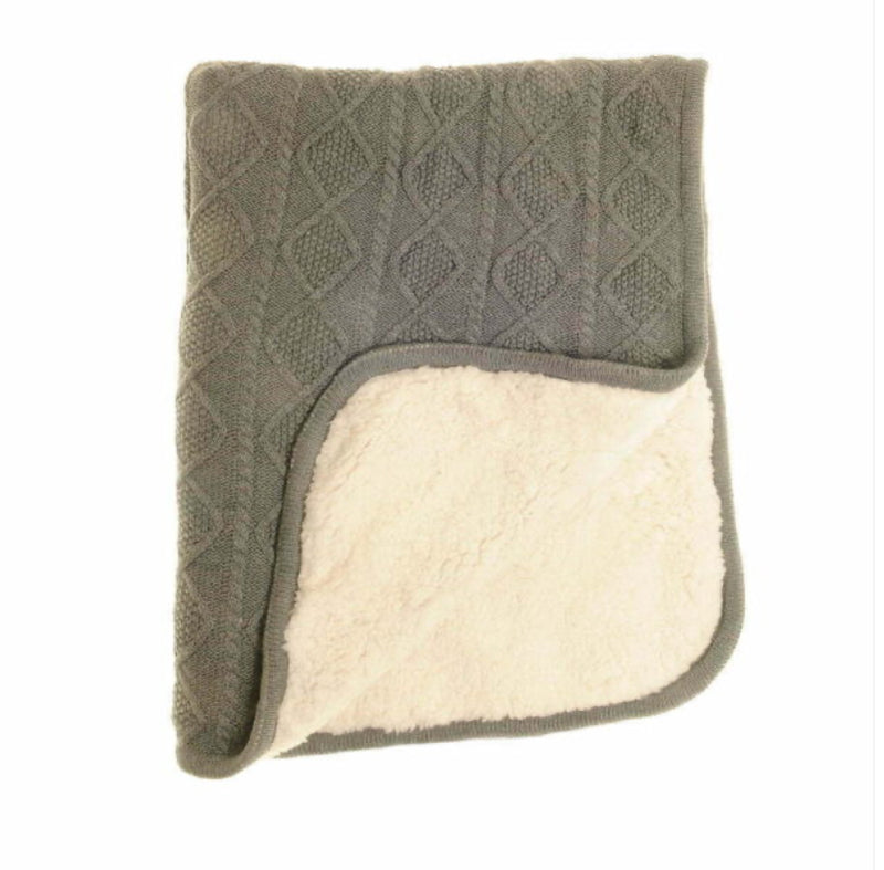 Ziggle Dark Grey Sherpa Fleece Blanket