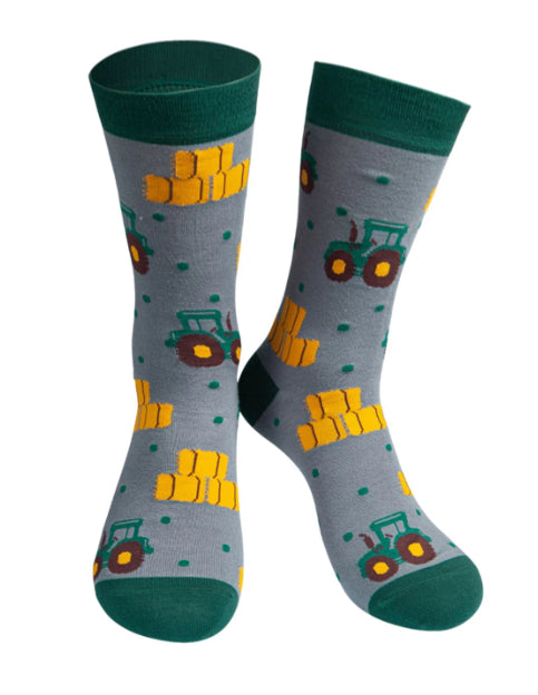 MSH Grey Green Men’s Tractor Bamboo Socks