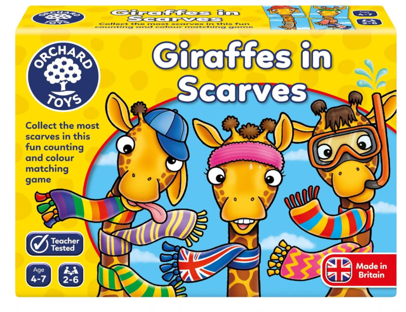 ORCHARD TOYS GIRAFFES IN SCARVES