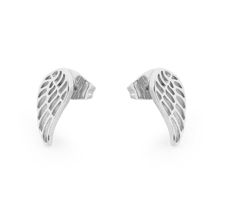 Tipperary Crystal Angel Wings Stud Earrings Silver 167629