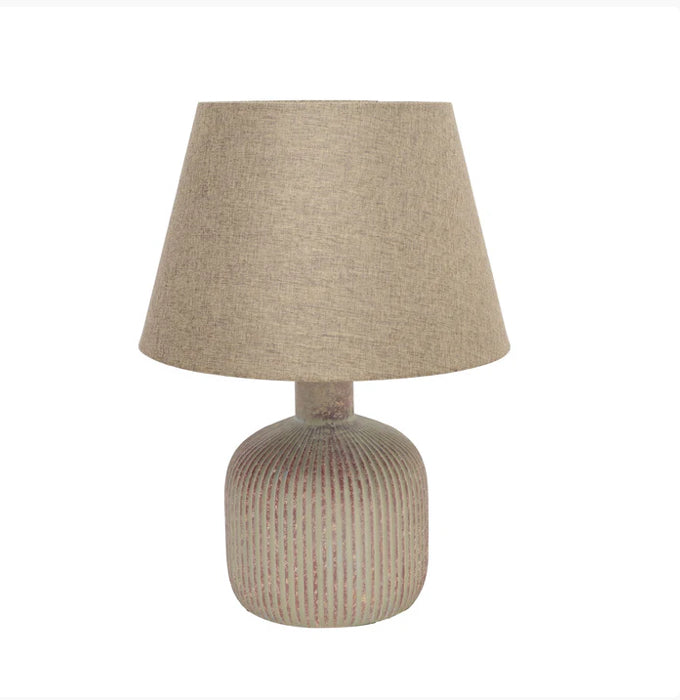 Wid Hestia Round Ceramic Table Lamp Beige