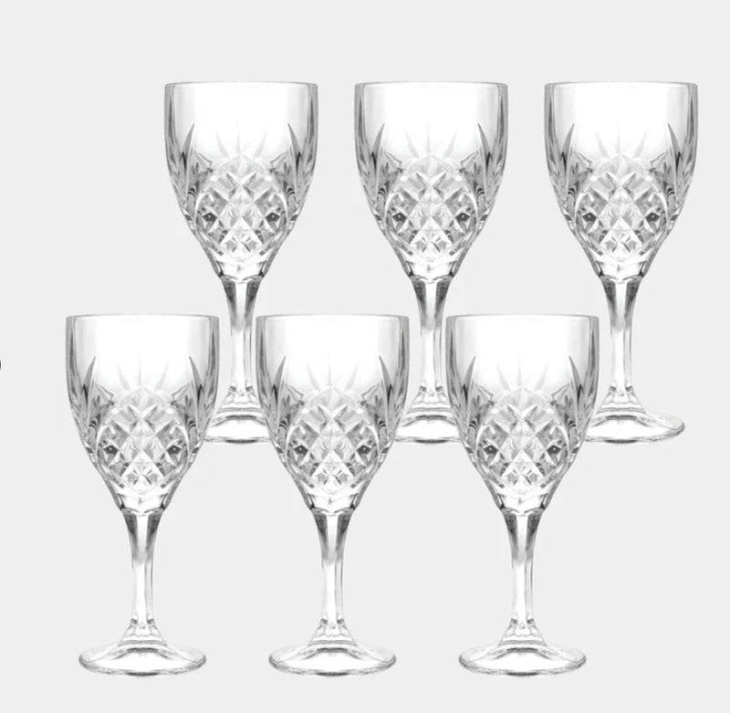 Tipperary Crystal Belvedere Set Of Six Wine Glasses