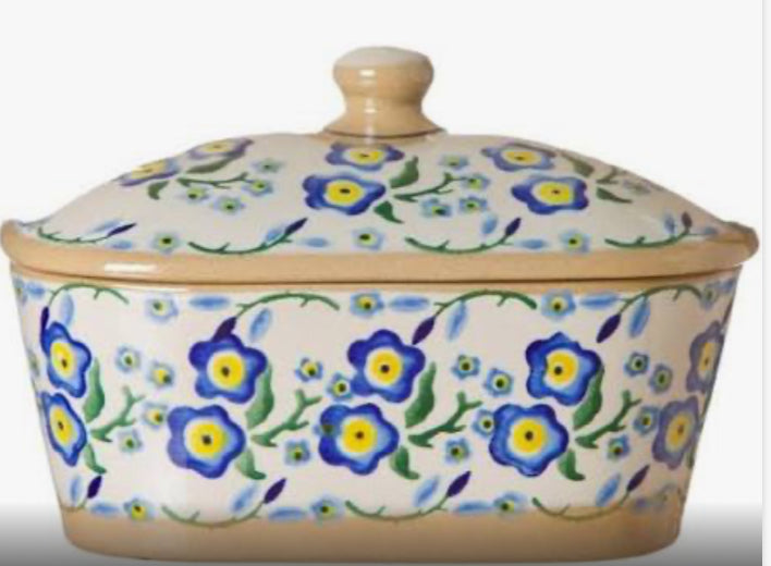 Nicholas Mosse CoveredButter Dish  Forget Me Not