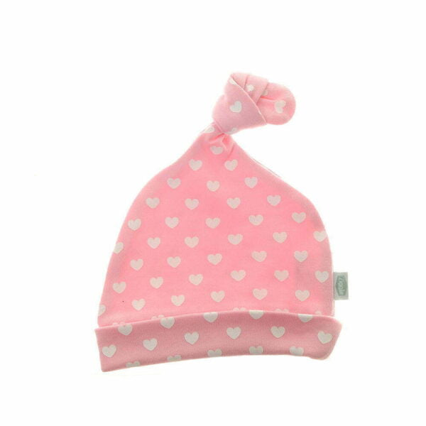 Ziggle Pink with White Hearts Cotton Hat