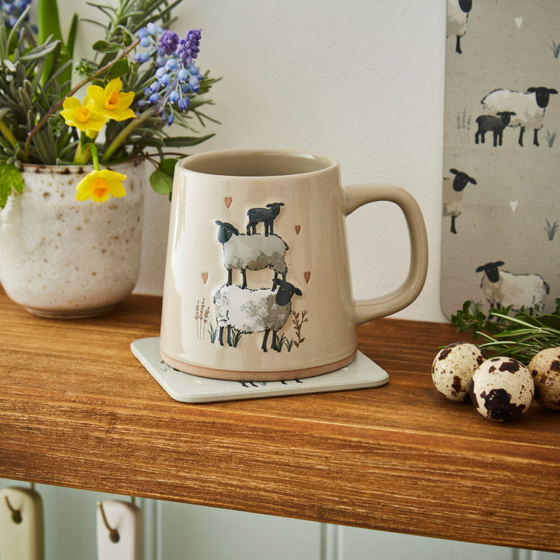 Cooksmart HIGHLAND SHEEP - REVERSE CONICAL MUG BEIGE