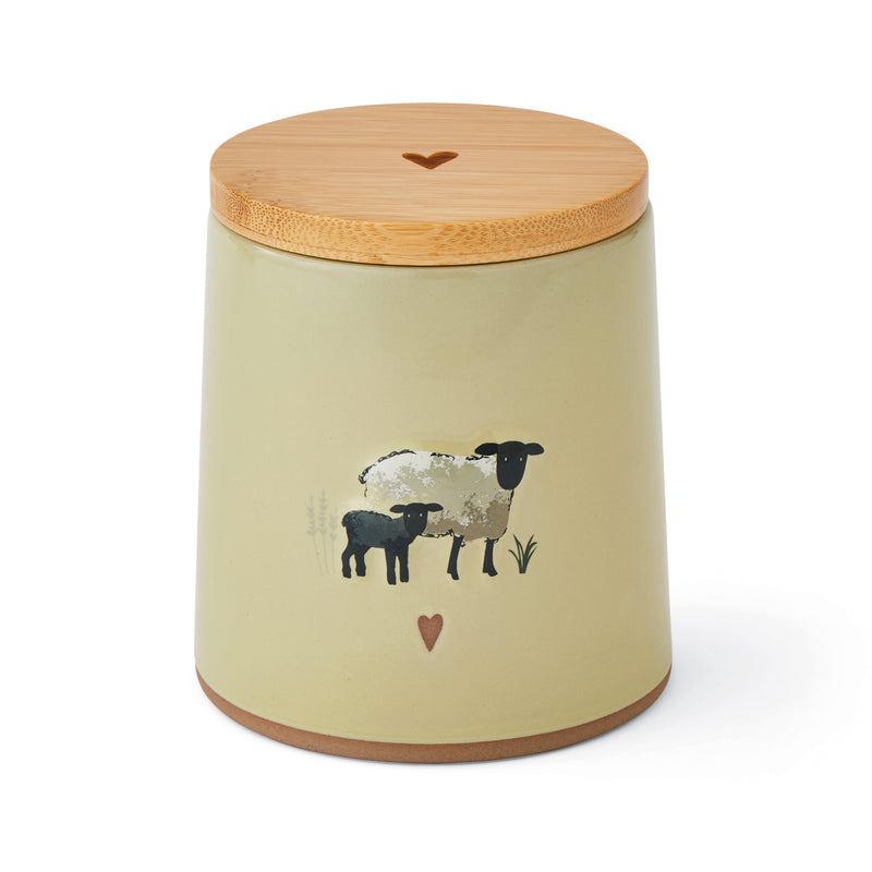 Cooksmart HIGHLAND SHEEP - CERAMIC CANISTER SAGE