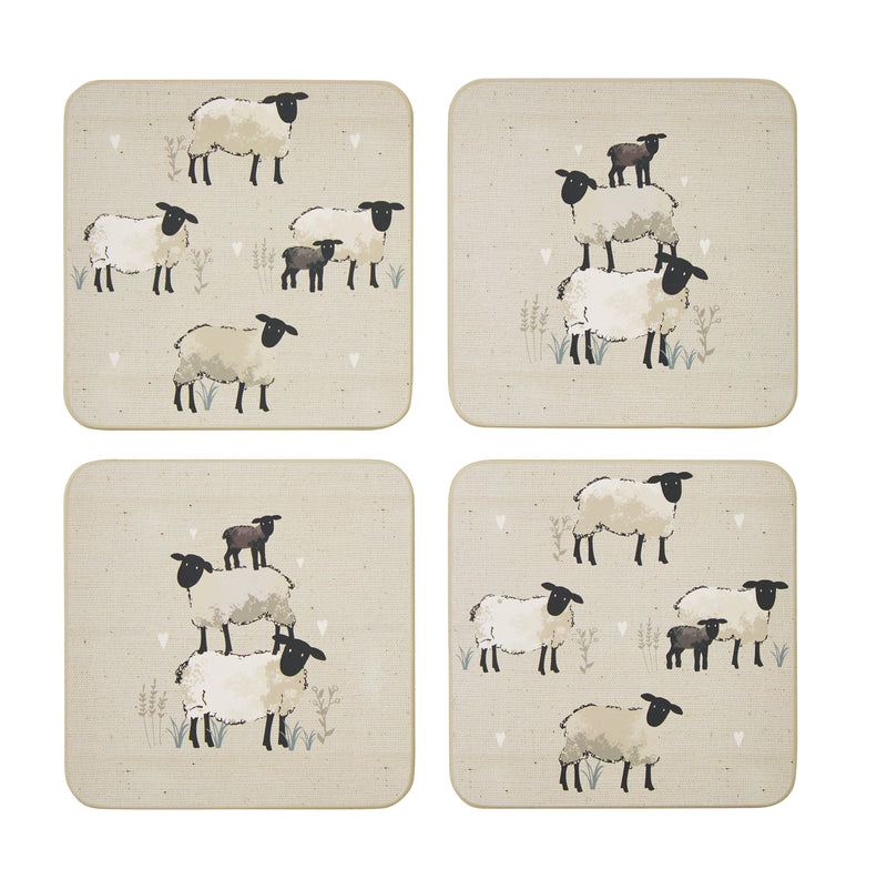 Cooksmart HIGHLAND SHEEP - SET OF 4 COASTERS