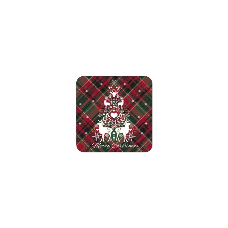 Denby Christmas Tartan set of 6 coaster