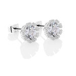 NEWBRIDGE ER1831C FLOWER EARRINGS CLEAR STONES