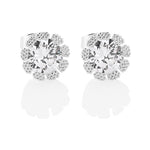 NEWBRIDGE ER1831C FLOWER EARRINGS CLEAR STONES