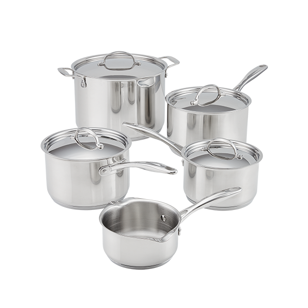 Stellar 7000 5 piece Saucepan set (solid lid)