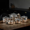 Stellar 7000 5 piece Saucepan set (solid lid)