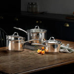 Stellar 7000 3 piece Draining Saucepan Set