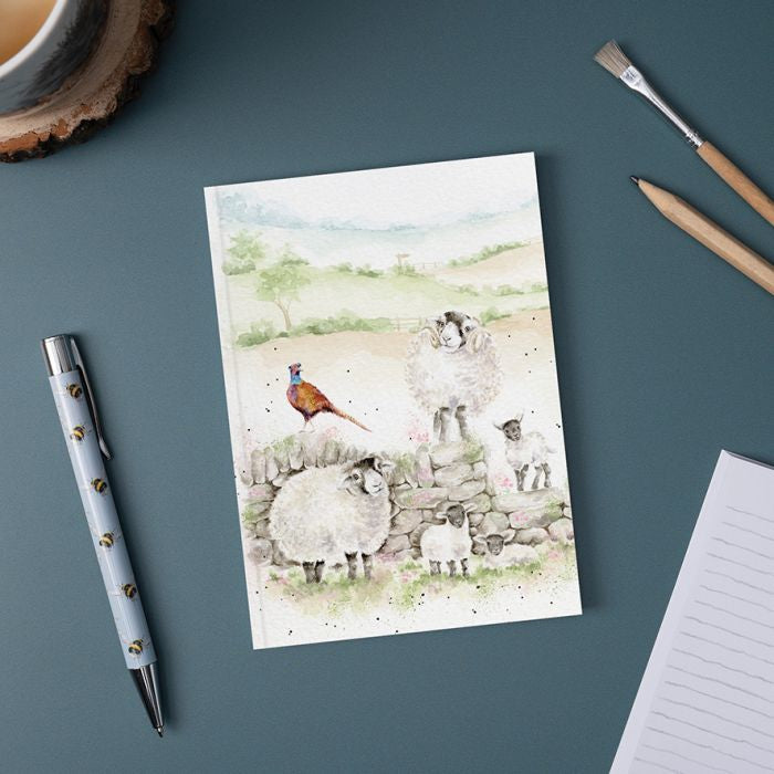 Wrendale A6 Sheep Notebook - New Pastures