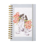 Wrendale A5 Dog Notebook - Blooming with Love (Dusky Blue)