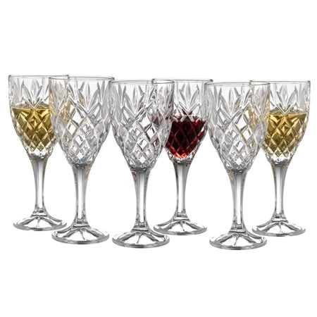 GALWAY CRYSTAL RENMORE GOBLET WINE GLASSES SET OF 6