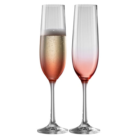 Galway Crystal Erne Flute Set of 2 Blush