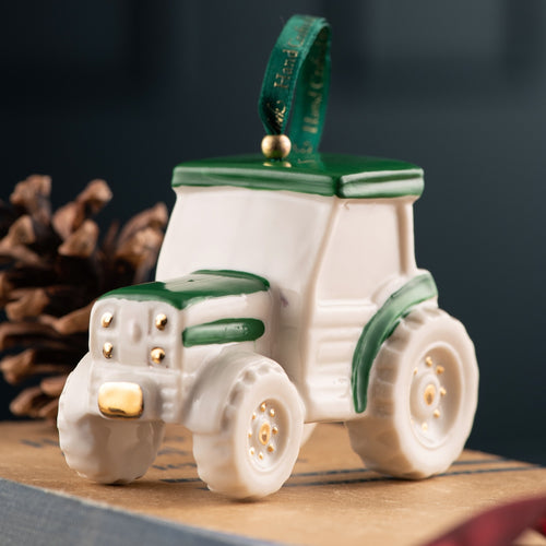 Belleek tractor orn green