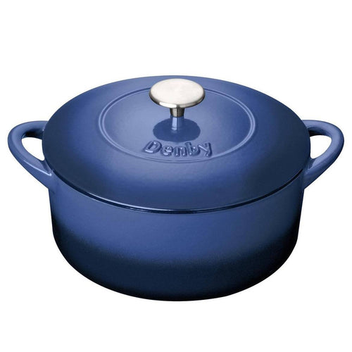 Denby Cobalt 24Cm Round Cast Iron Casserole