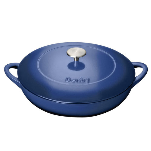 Denby Cobalt 30cm Shallow Cast Iron Casserole