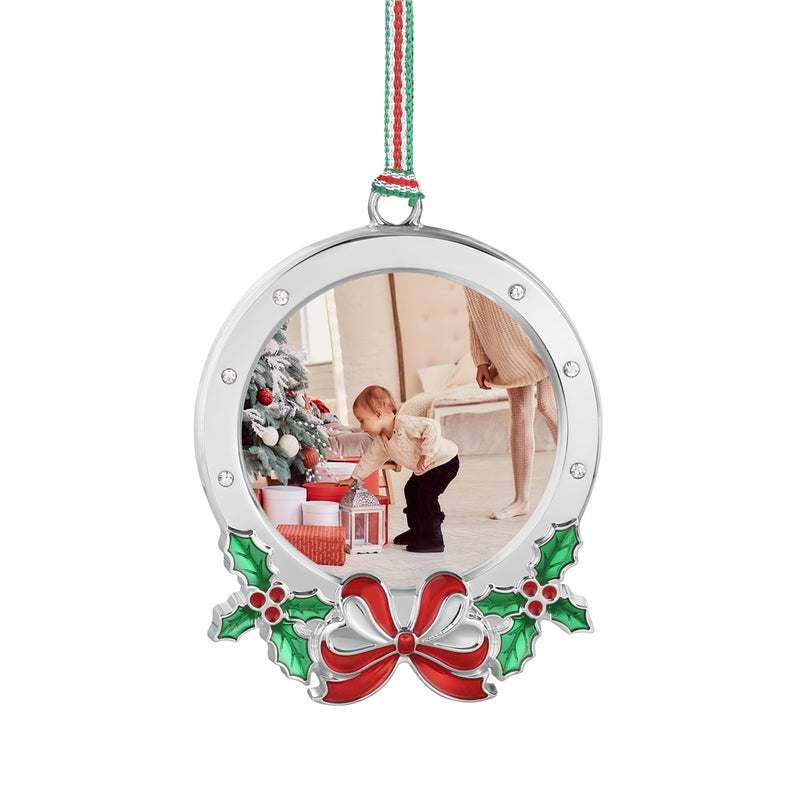 Newbridge Round Frame with Holly Christmas Tree Decoration