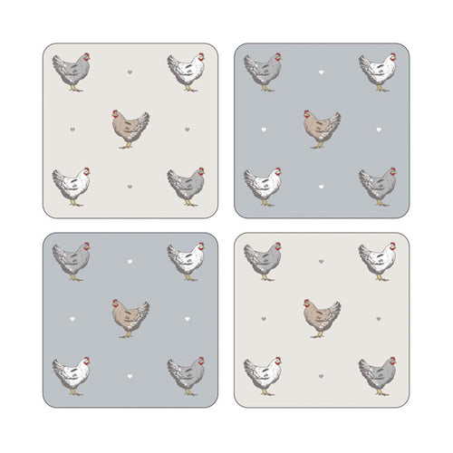 Cooksmart Hen House Lane set of 4 coasters