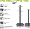 Tower Belle Mug Tree and Towel Pole Set, Stainless Steel, Graphite