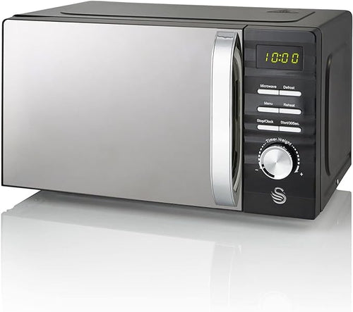 Swan 700W Black Symphony LED Digital Microwave, 20L Capacity