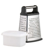 KC MasterClass Stainless Steel Four Sided Box Grater With Collecting Box