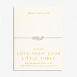 Joma Jewellery 7303 - Love From Your Little Ones 'Three' Bracelet In Silver Plating