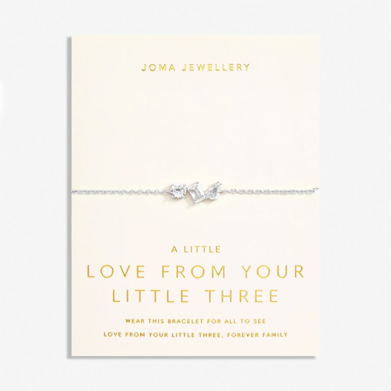 Joma Jewellery 7303 - Love From Your Little Ones 'Three' Bracelet In Silver Plating