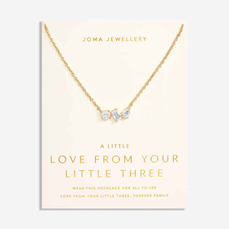 Joma Jewellery 6917 - Love From Your Little Ones 'Three' Necklace In Gold Plating