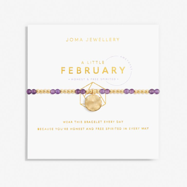 Joma Jewellery 6133 - February A Little Birthstone Gold Bracelet