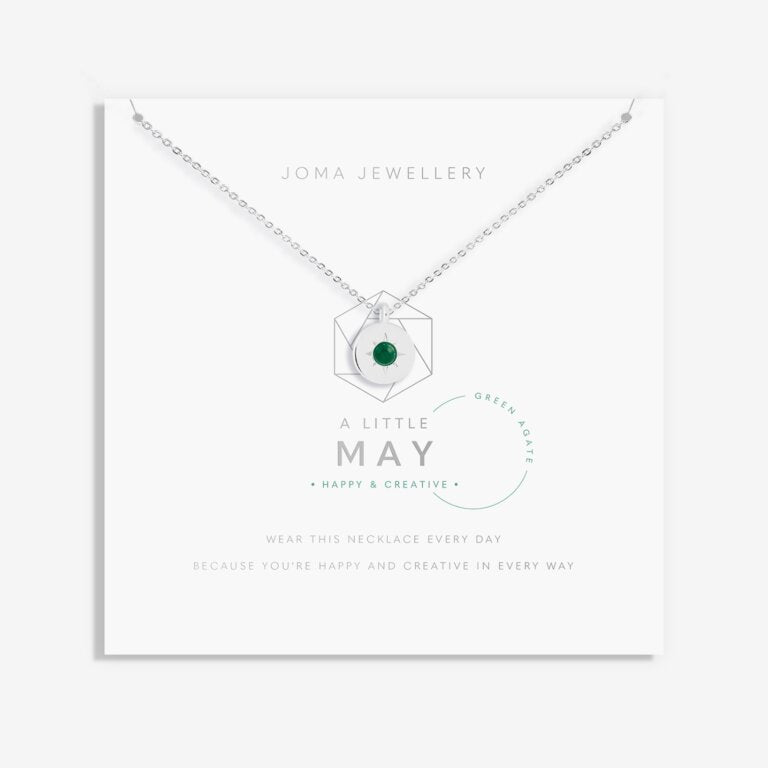 Joma Jewellery 4658 - Birthstone A Little Necklace May Green Agate