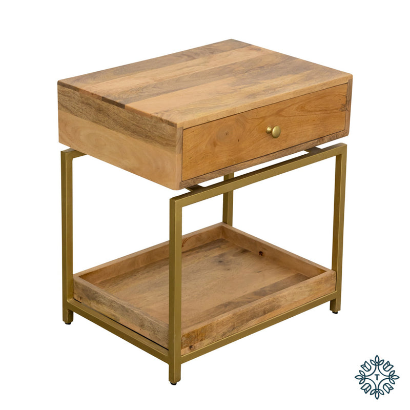 Tara Beki locker/end table natural mango