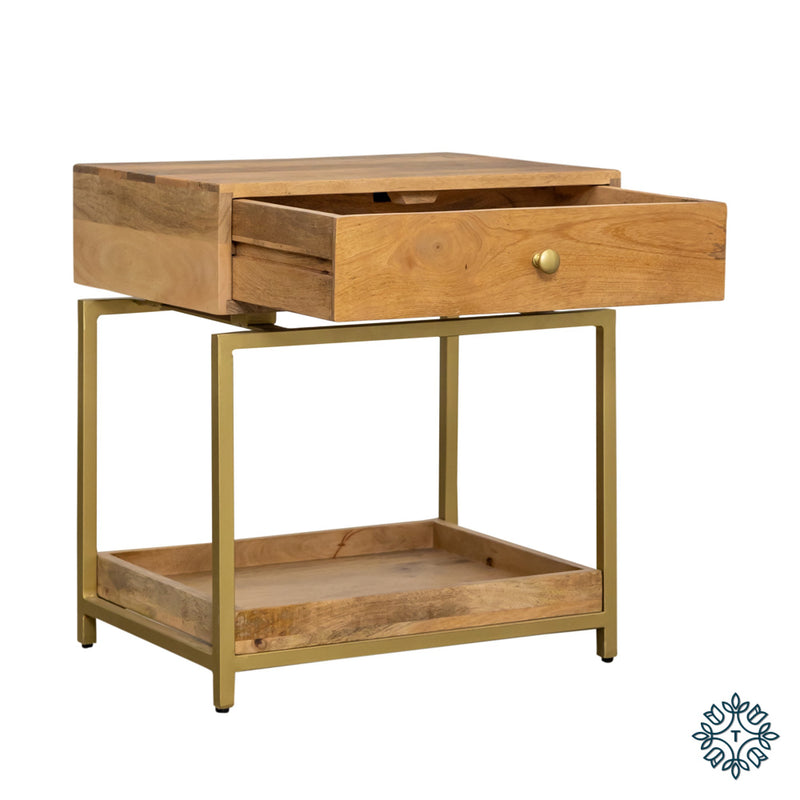 Tara Beki locker/end table natural mango