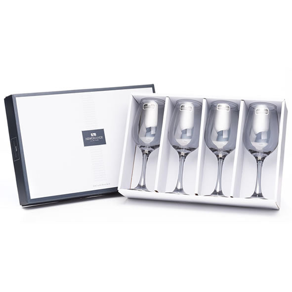 NEWGRANGE GREY LUSTRE WINE GLASSES, SET 4