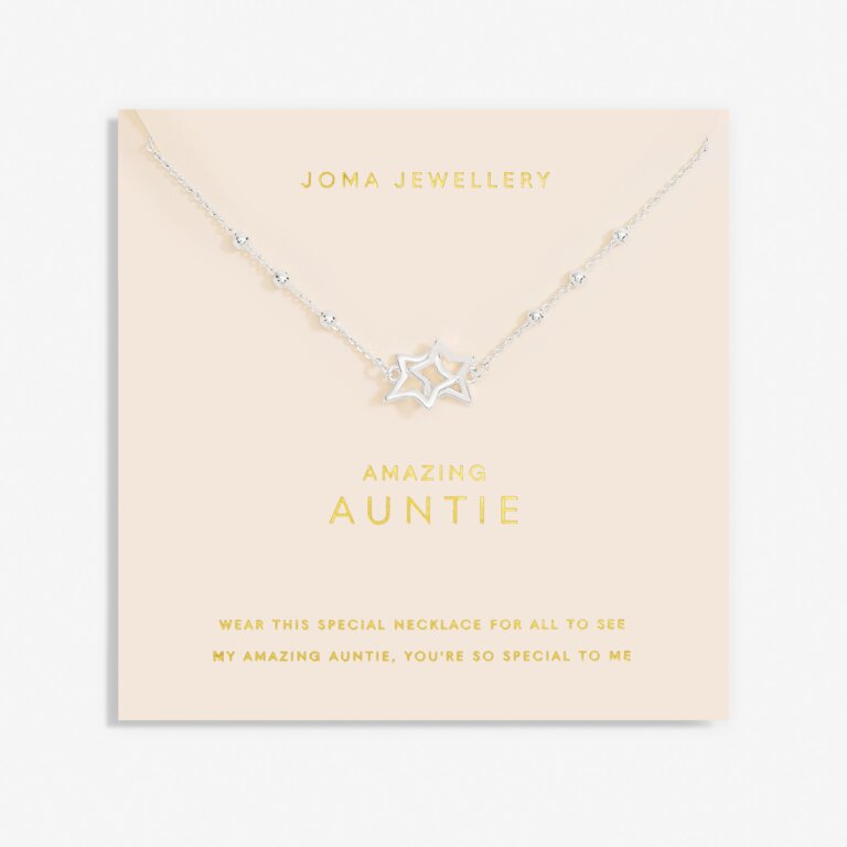 Joma Forever Yours 'Amazing Auntie' Necklace In Silver Plating 6715