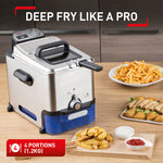 TEFAL Oleoclean Pro FR804040 Semi-Professional Deep Fat Fryer, Grey, Blue, 1.2kg, 6 portions