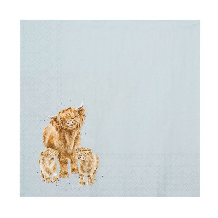 Wrendale 'DAISY COO' HIGHLAND COW LUNCH NAPKIN