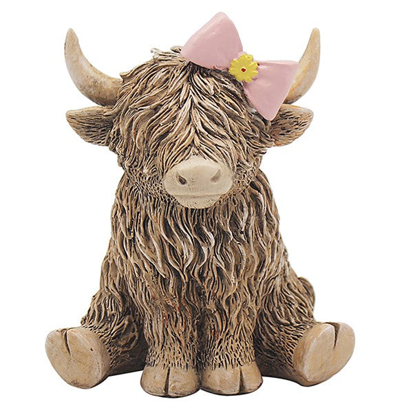 JD Happy Highland Cow Pink Bow