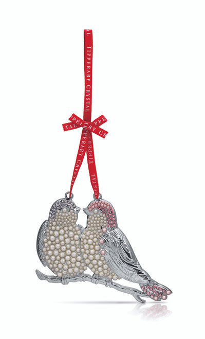 Tipperary crystal christmas Pearl turtle doves Christmas decoration