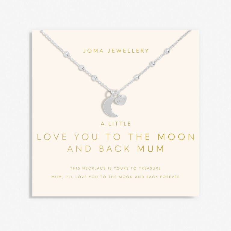 Joma Mother's Day A Little 'I Love You To The Moon And Back Mum' Necklace In Silver Plating