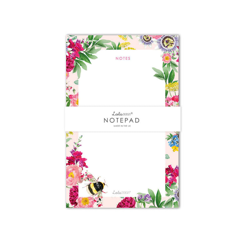 Lola Designs - NOTEPAD FEATURING BOTANICAL BEE BY LOLA DESIGN